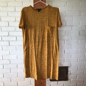 Heather gold pocket tee dress